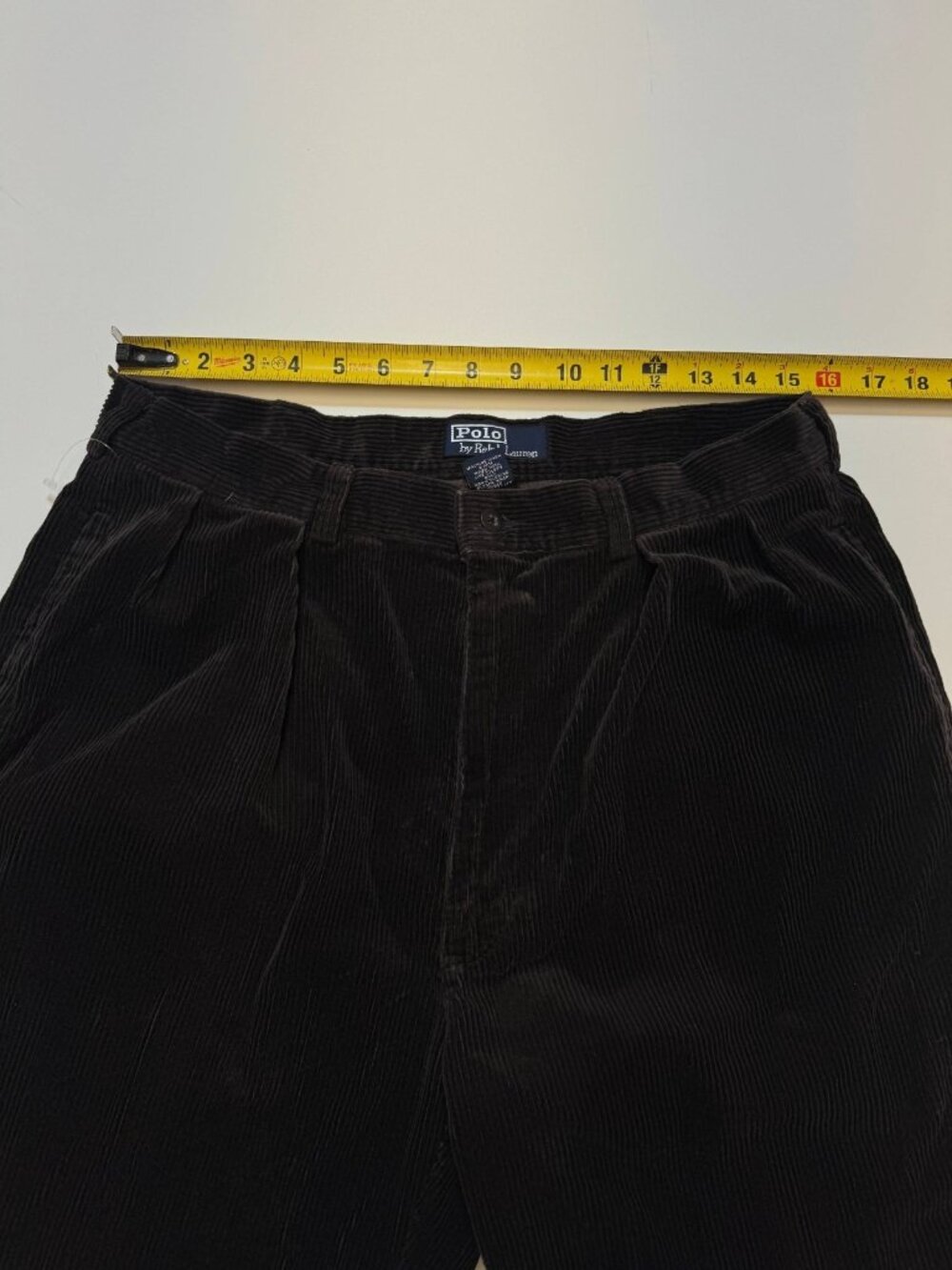 Polo Ralph Lauren Polo Cords Mens 35x32 Brown Corduroy Pleated Pants - Picture 6 of 10